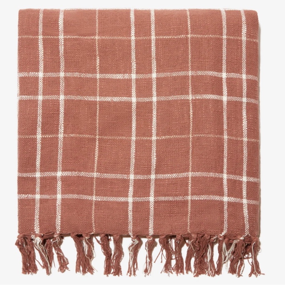 Little Korboose Woven Throw Blanket - NWT - Rust - Picture 8 of 8
